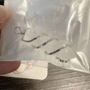 Clear Quartz Silver Wrapped Pendant Necklace - Genuine Crystal - NWT
